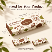 Boîtes d'emballage personnalisées pour barres chocolatées, vente en gros, logo imprimé, cartons pliants en carton, tailles entièrement personnalisables