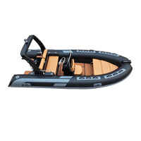 Bateau pneumatique en fibre de verre avec coque en PVC, vente en gros, avec option remorque, RIB 480F