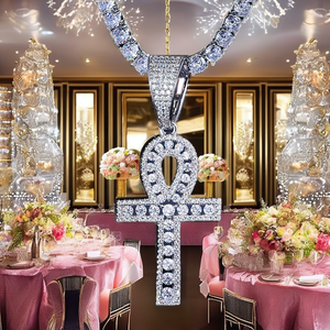 Bijoux fins, pendentif croix chrétienne sainte, argent sterling 925 plaqué rhodium, moissanite certifiée GRA, style hip-hop pour hommes - Product Image 2