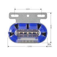 Feu de position latéral LED double COB ovale pour camion et remorque, avec support en aluminium, couleurs ambre, blanc, vert, rouge, bleu, 24V, étanche pour poids lourds