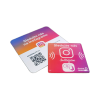 Carte Google Review NFC RFID ISO Modèle Pivot U-Card en PVC Acrylique Époxy Étanche avec Code QR et Puces 213/215/216
