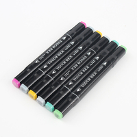 Kit de stylos marqueurs permanents à double pointe, pour Art de papeterie, avec deux extrémités larges 12/24/36/48/60/80/120/168/252