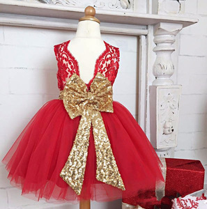 Ivy10090A Vestido de Fiesta para Niñas con Lazo Grande, Vestido de Cumpleaños para Bebés, Vestidos Elegantes con Encaje - Product Image 3