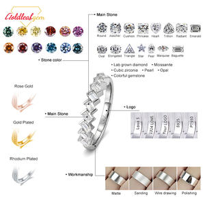 Anillo de Compromiso con Diamante Cultivado en Laboratorio, Corte Esmeralda, DEF VVS VS, Chapado en Oro PT950, Certificado IGI, Anillo de Boda para Hombre y Mujer - Product Image 4