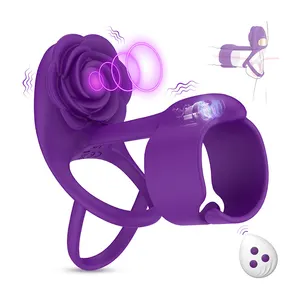 New Sex toys Locking Sperm Ring Vibration Rose Men's Durable Remote Control Adult Male Sexual Products