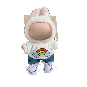 Set de Ropa DIY para Muñecas de Peluche de 17 cm, Unisex, con Camiseta de Manga Corta, Sombrero de <span class=keywords><strong>Pescador</strong></span> y Jeans - Línea de Moda - Product Image 1