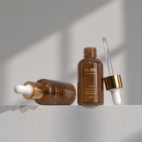 Flacon compte-gouttes cylindrique en PET givré de luxe personnalisé, 60 ml, rechargeable, pour sérum de soin de la peau et huile essentielle