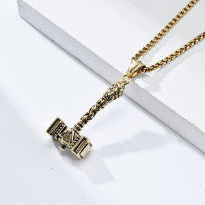 Colgante Personalizado de Acero Inoxidable 316L para Hombre, Estilo Nórdico Vikingo, Martillo de Thor, Joyería de Moda, Venta al Por Mayor - Product Image 5
