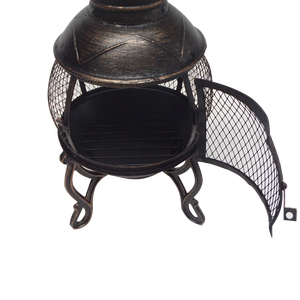 Moderna Chimenea Decorativa da Esterno, Braciere con Camino e Barbecue - Griglia - Product Image 3