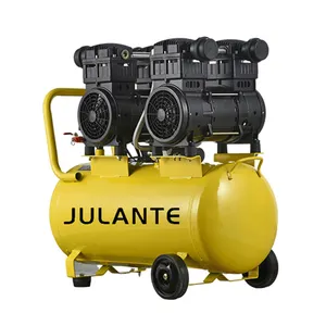 Compressore d'aria a pistone senza olio silenzioso portatile 1.1kw 1.5kw 1.5hp 2hp 50L per poltrona odontoiatrica medica