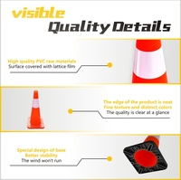 Cône de signalisation routière en PVC haute visibilité, réfléchissant 300 m la nuit, hauteur 25,59 po, empilable, anti-impact, résistant à la neige et au brouillard, pour autoroutes Zhineng