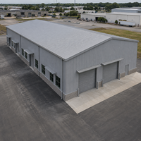 Entrepôt à structure en acier à travée libre conforme EN 1090, atelier métallique préfabriqué étanche, bâtiment de stockage, garage, hangar