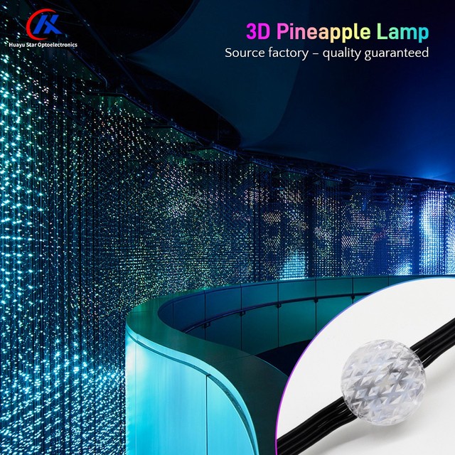 360 Degree Glowing 20mm 3D Pineapple LED Light for Wedding Bar KTV Internet Hotspot and Artistic Event Decoration