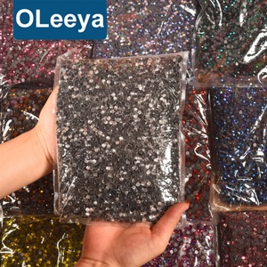 OLeeya 1KG Emballage en vrac Strass thermocollants en cristal AB pour transfert sur T-shirt - Product Image 1