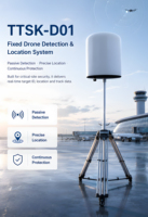 Localisateur UAV fixe 100 MHz-6000 MHz, scanner RF passif pour drone 360° °   Système de prévenir les drones par positionnement azimutal et alerte précoce