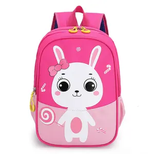 Ransel Anak Perempuan Boneka Hewan Kelinci Kustom Kartun Merah Muda Cantik