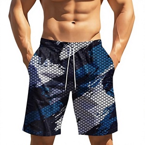 <b>Men's</b> Camouflage Print Board Shorts Mid Waist Drawstring Quick Dry Casual Swim <b>Trunks</b> with Pockets - Product Image 1