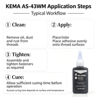 KEMA AS-43WM Colle anaérobie à résistance moyenne d'importation originale pour fixations métalliques