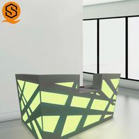 Comptoir de bar lumineux RGB moderne personnalisé pour les discothèques et les hôtels, mobilier commercial écologique