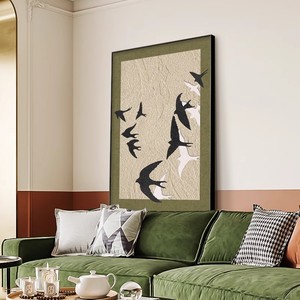 Modern Decorative Painting Geometric Abstraction Inkjet <b>Printing</b> Aluminum Alloy <b>Frame</b> 30-40mm Living Room Wall Art - Product Image 1