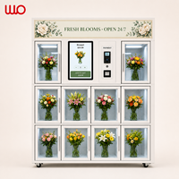 Distributeur automatique intelligent de bouquets réfrigérés en acier inoxydable avec options de paiement multiples et gestion basée sur le cloud pour une utilisation 24h/24