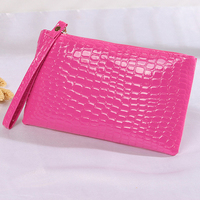 Günstige Unisex Crocodile Purse Wallet Organizer PU Leder Münz beutel Umschlag Clutch Poche tte Tasche mit Armband für Männer