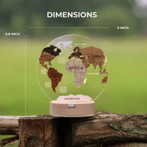 Regalo personalizado de <span class=keywords><strong>mapa</strong></span> del <span class=keywords><strong>mundo</strong></span> de madera para viajeros globales Decoración creativa de luz nocturna <span class=keywords><strong>3D</strong></span> de madera - Product Image 6