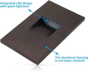 Lampes murales LED d'extérieur en aluminium sur mesure, design moderne 3W, 3 températures de couleur (2700K-5000K), étanches pour escaliers de maison et de jardin - Product Image 3