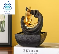 Mini Fuente de Agua Decorativa con Mano de Buda para Atraer la Riqueza, Decoración de Alta Gama para Sala de Estar, Hogar y Oficina
