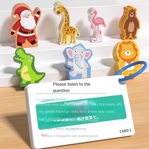 Christmas Wooden Building Blocks Cards Listening Logical Thinking Attention Training Child Interaction Early <b>Education</b> <b>Toys</b> - Product Image 1