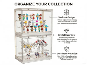 Vitrine magnétique portable en plastique transparente anti-poussière pour figurines et modèles, idéale pour les boîtes mystères Bubble Mart - Product Image 4