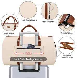 Custom LOGO Hanging Suitcase <strong>Suit</strong> Travel <strong>Bags</strong> Women Convertible Garment <strong>Bag</strong> Carry on Garment Duffel <strong>Bag</strong> With Shoe Compartment - Product Image 5