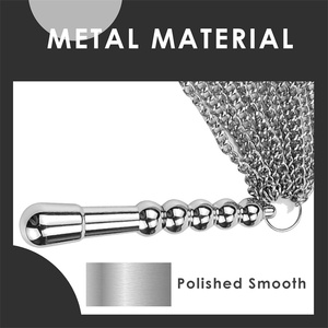 <span class=keywords><strong>Fouet</strong></span> à chaîne en métal <span class=keywords><strong>Fouet</strong></span> sexuel en aluminium avec plug anal Sm Toy Flogger Couple Flirting Punish Sexual Bondage Sex Play - Product Image 5