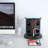 Adaptateur multi-voyage EU Strip avec prise de charge sans fil Prise de tour Prise domestique