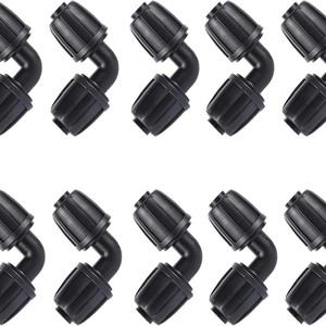 Drip Irrigation Connector Set 16pcs Black POMPP <b>Threaded</b> Water Pipe Joint For Garden Agricultural Use - Product Image 2