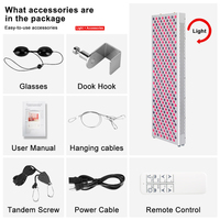 Appareil Infrarouge PDT Facial 1500W, 660nm 850nm, 4 Longueurs d'Onde, Panneau de Thérapie par Lumière Rouge Corps Entier Portable avec Support