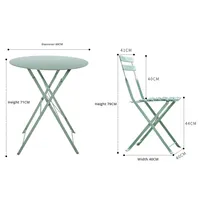 Petit Ensemble Table et Chaises Pliantes en Fer pour Terrasse, Mobilier d'Extérieur pour Balcon, Jardin, Cour, Idéal pour la Détente
