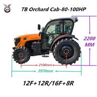 Nouveau tracteur de jardin automatique 80-100 CV à 4 roues motrices avec chargeur frontal, pelle arrière et pulvérisateur pour l'agriculture des vergers et des vignobles