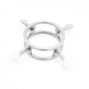 Kim loại đôi Vòng điều chỉnh đinh tán Cock Vòng nam chastity thiết bị Chậm xuất tinh - Product Image 2