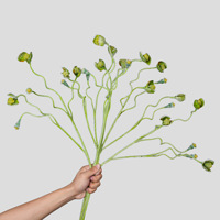 Fleur artificielle de pavot de 65 cm avec tige floquée pliable, accessoires de photographie et décoration intérieure, pavots oranges