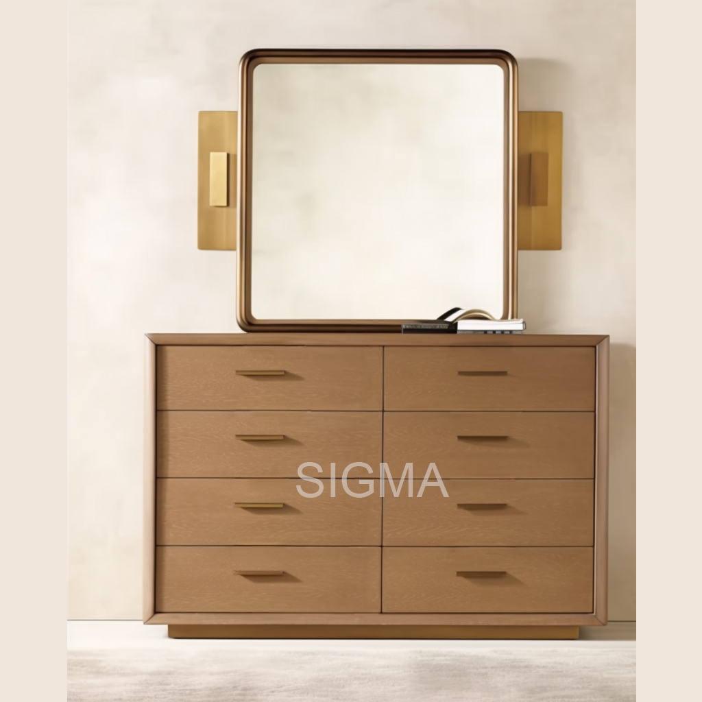 Luxury vintage solid wood Indoor furniture living room furnitures beside table 8 drawers cabinet