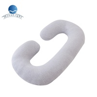Oreiller de grossesse en forme de C - Oreiller de grossesse doux certifié OEKO-TEX avec un soutien complet en polyester/coton