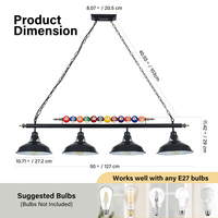 Lustre professionnel à LED 4 têtes pour billard, en stock aux États-Unis/Canada, idéal pour les clubs de snooker, bars sportifs et salles – Livraison rapide