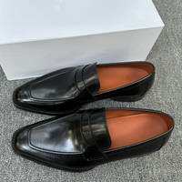 Chaussures habillées formelles en cuir verni de style italien pour hommes, à lacets, type brogue Oxford