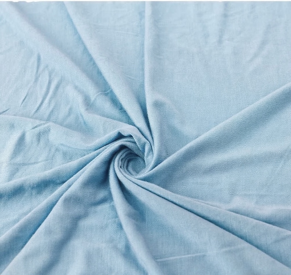 Wholesale Weft Knitted Lightweight Bamboo Fiber Spandex Antibacterial Jersey Fabric Plain Color Unisex Garment Pajamas Dresses