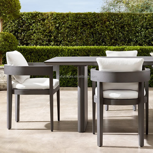 Silla <span class=keywords><strong>de</strong></span> Comedor <span class=keywords><strong>de</strong></span> Aluminio con Recubrimiento en Polvo, Resistente a la Intemperie, con Malla <span class=keywords><strong>de</strong></span> Drenaje, para Terrazas y Restaurantes <span class=keywords><strong>Modernos</strong></span> al Aire Libre - Product Image 6