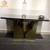 Table de console blanche en bois français avec tiroirs, grand rangement, couloir élégant, dernière collection 2022