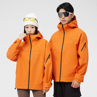 Veste de pluie unisexe à capuche personnalisée, respirante, à coque rigide, 2 couches, coutures entièrement thermosoudées, pour la randonnée, le trekking, le camping, les voyages, orange