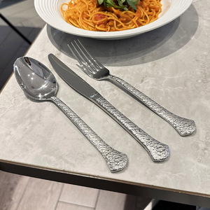 Chất Lượng Cao Cổ Điển Mô Hình Búa Thép Không Gỉ Flatware <span class=keywords><strong>Set</strong></span> Nhà Hàng Bộ Đồ Dương-Thìa Dĩa Và Món Tráng Miệng Dao Kéo - Product Image 5