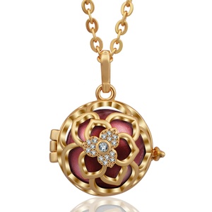 Collier porte-bonheur en cristal doré 18 K, <span class=keywords><strong>grossesse</strong></span>, carillons <span class=keywords><strong>de</strong></span> noël, harmonie <span class=keywords><strong>Bola</strong></span>, collier ange, Angle pour bébé - Product Image 3
